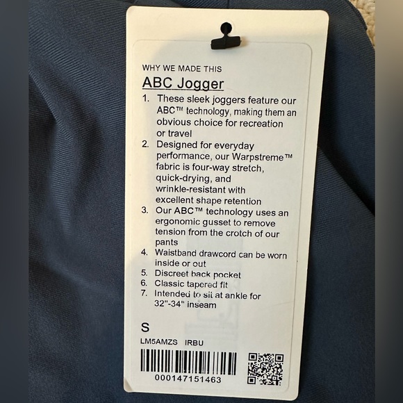Men’s size small Lululemon ABC jogger - Picture 8 of 11